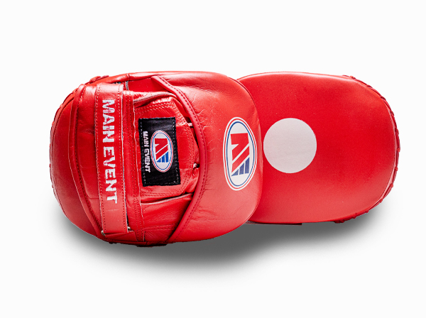 Main Event Boxing Leather Focus Pads Mitts Red